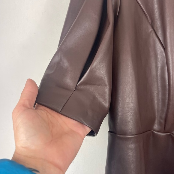 Eloquii Faux Leather Peplum Top NWT Size 20 - Picture 3 of 5